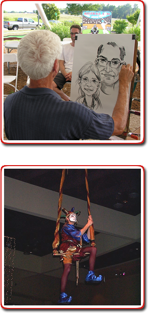 Caricature Artist and trapeze performer